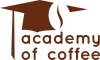 Logo Academy of Coffee s motívom promočnej čiapky a kávového zrna