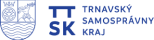 Modré logo Trnavského samosprávneho kraja na tmavom pozadí s erbom a skratkou TTSK
