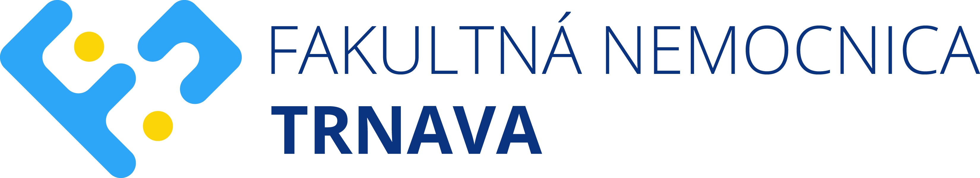 Logo Fakultná nemocnica Trnava na čiernom pozadí